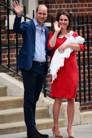 vestido de maternidad rojo Kate Middleton