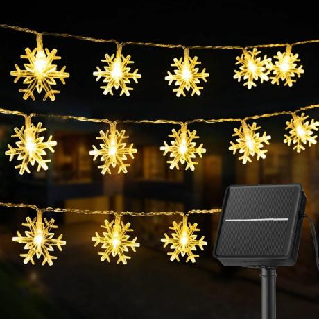 Luces solares navideñas con forma de copo de nieve